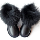 Bottes en Fourrure de Renard Noir