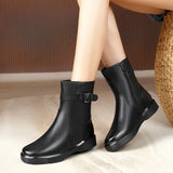 Bottes d'Hiver en Cuir de Vache Premium