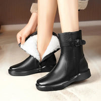 Bottes d'Hiver en Cuir de Vache Premium